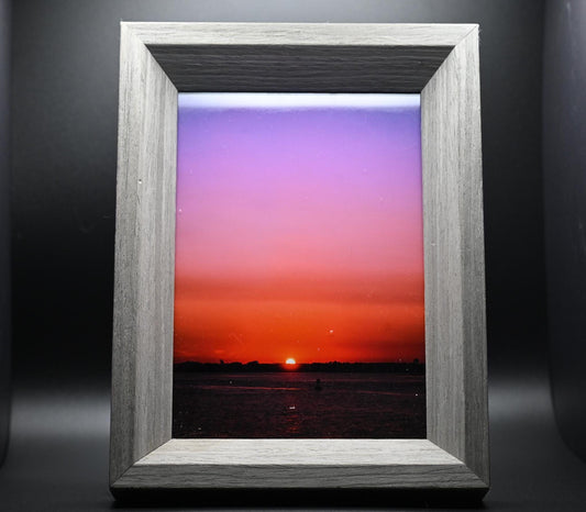 Surf City Sunset Picture Shadow Box Frame 5x7 | Coastal Wall Art | Beach Decor | Unique Gift Idea