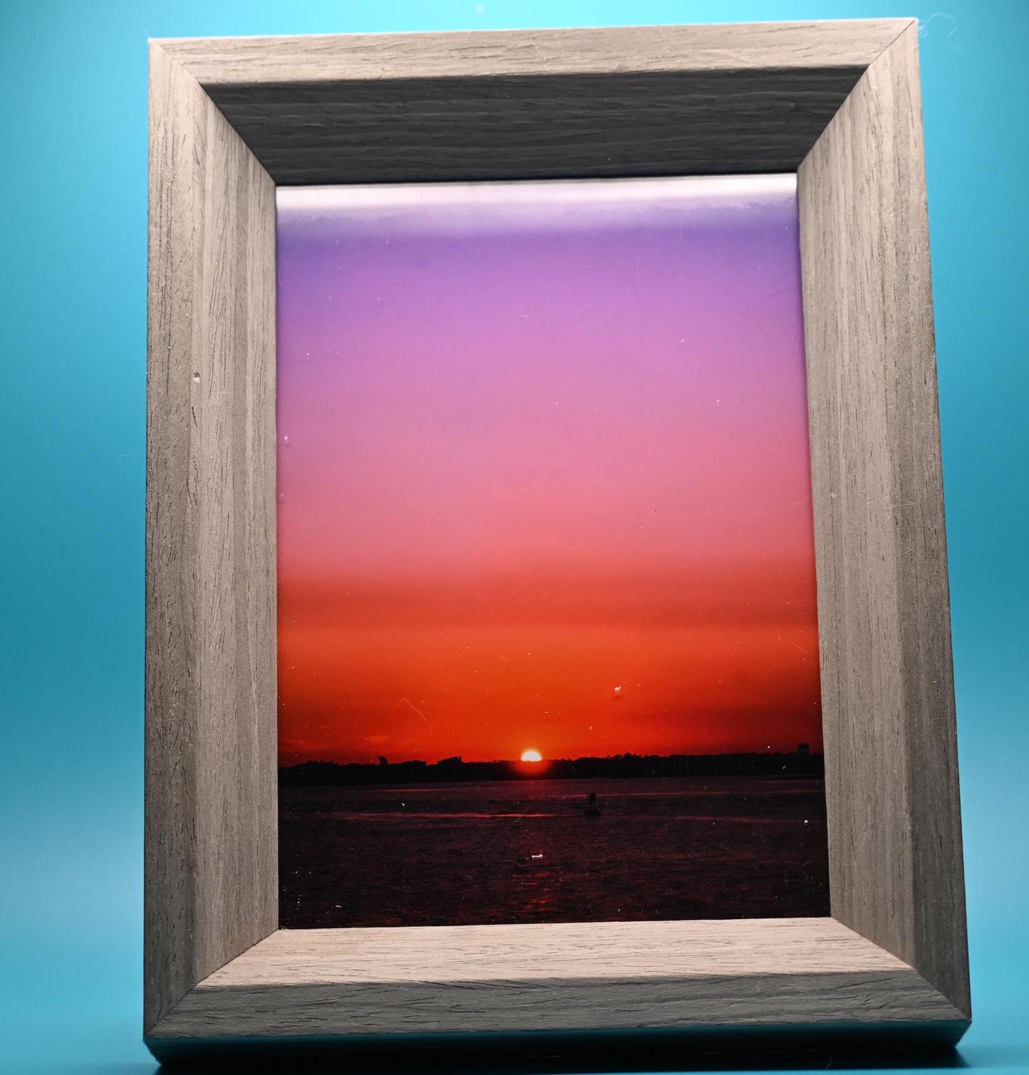 Surf City Sunset Picture Shadow Box Frame 5x7 | Coastal Wall Art | Beach Decor | Unique Gift Idea