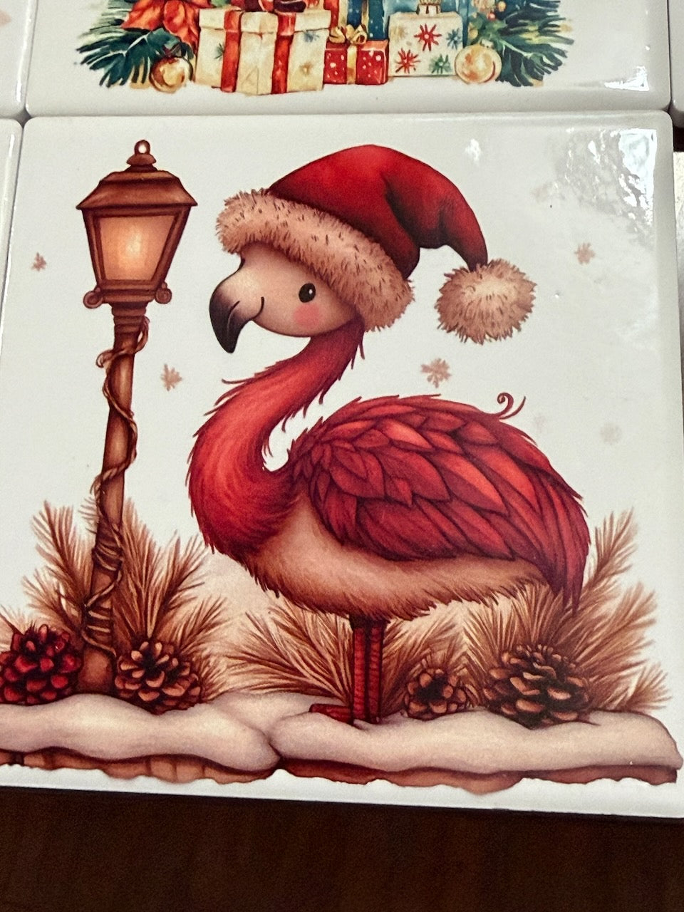 Colorful Ceramic Holiday Coasters, Fun Seasonal Decor Gifts, Vibrant Beach-Themed Christmas