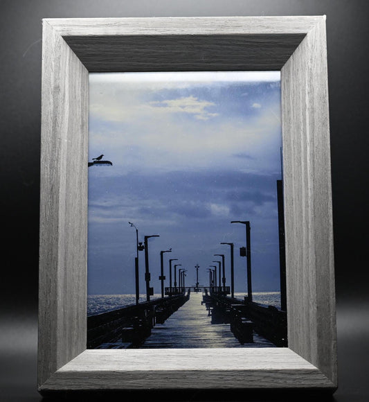 Surf City Pier Photograph Shadow Box 5x7 | Unique Coastal Home Decor | Beach Photography Wall Art