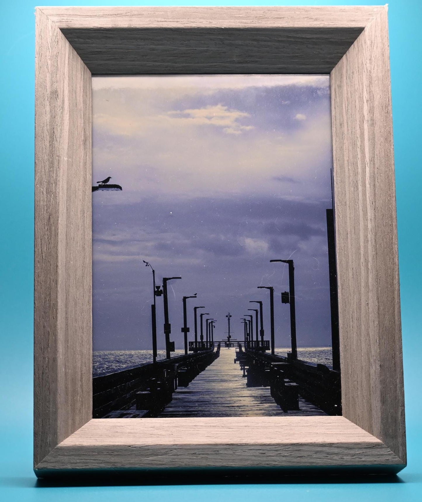 Surf City Pier Photograph Shadow Box 5x7 | Unique Coastal Home Decor | Beach Photography Wall Art